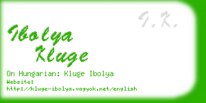 ibolya kluge business card